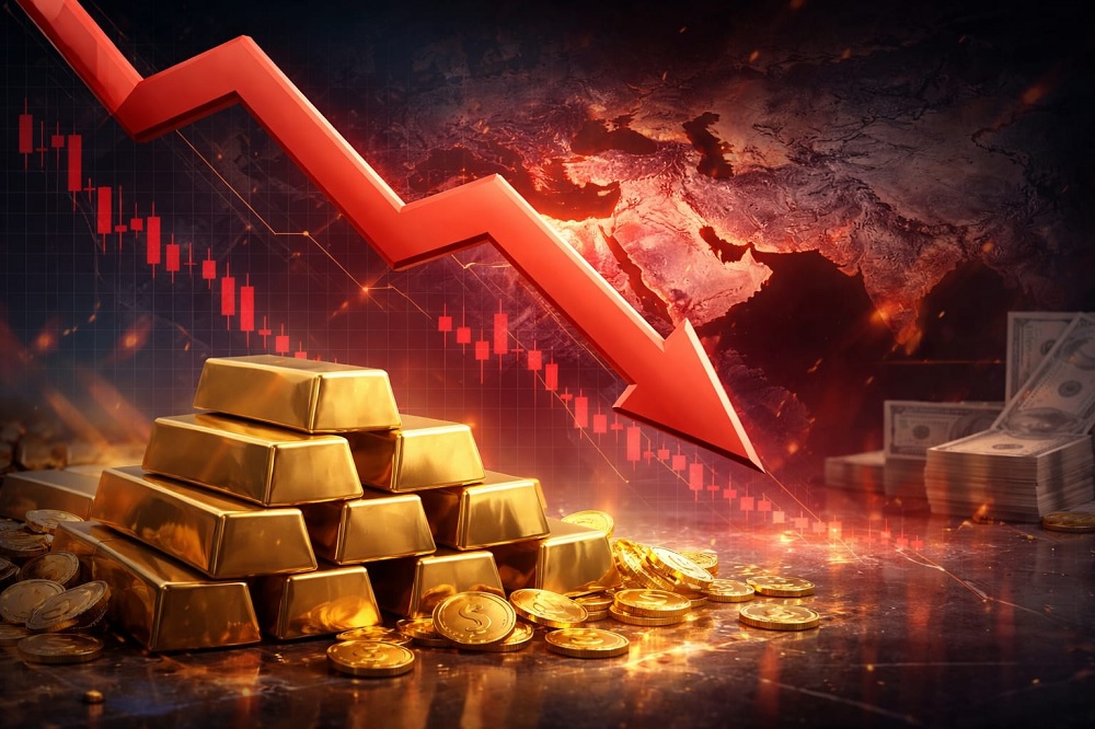 Gold Prices Plunge Over 2% to 4-Month Low Amid Middle East Tensions and Stronger Dollar